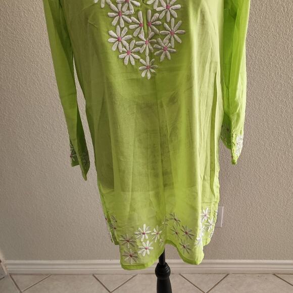 BARBARA GERWIT tunic length‎ embroidered floral Kurti size medium - Picture 3 of 9